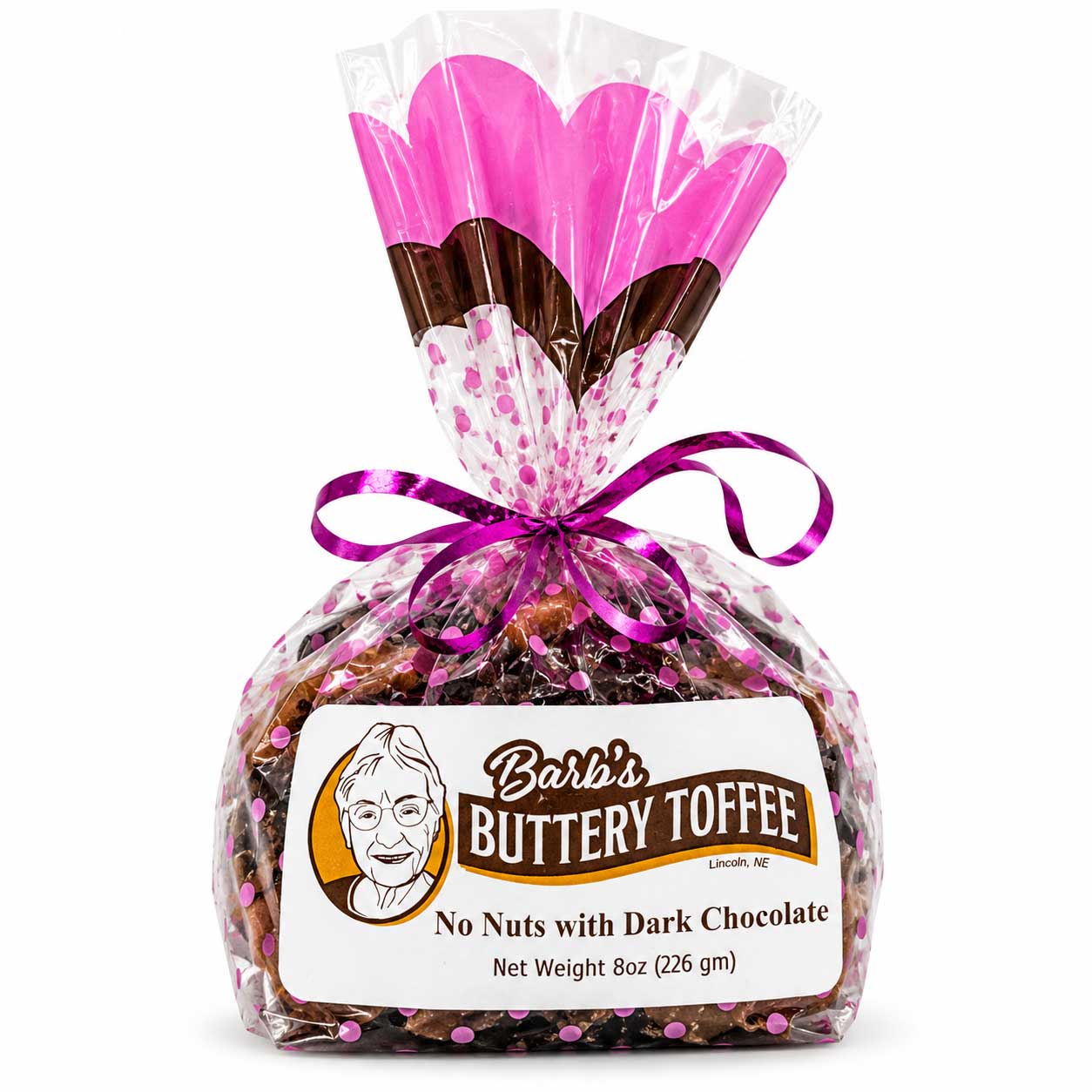 Homemade Dark Chocolate Toffee | 8 oz | Multiple Nut Options | Barb's Buttery Toffee