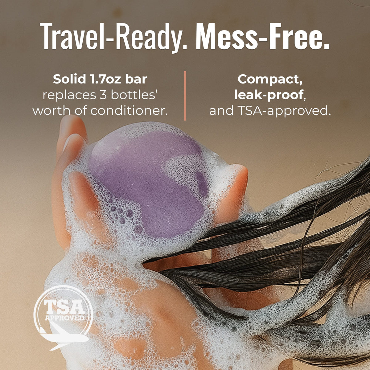 Travel-sized Oasis Conditioner Bar by ZeroWasteStore.com, TSA-approved solid conditioner for eco-friendly hair care.