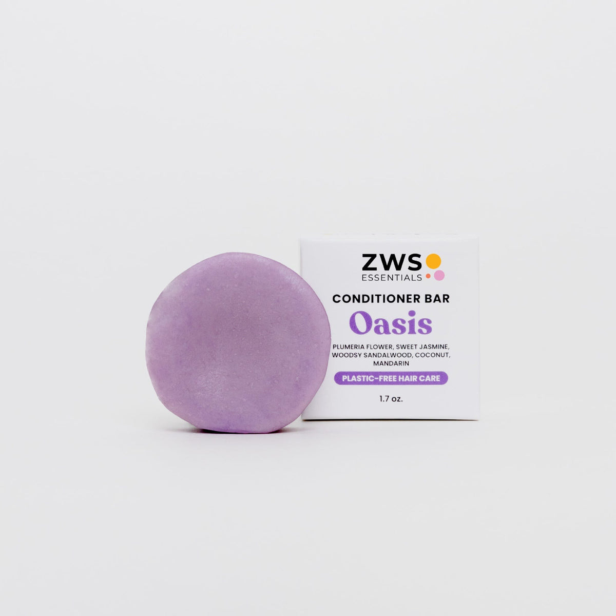 Oasis Conditioner Bar from ZeroWasteStore.com, natural solid conditioner with fresh Oasis scent, eco-friendly hair care product.