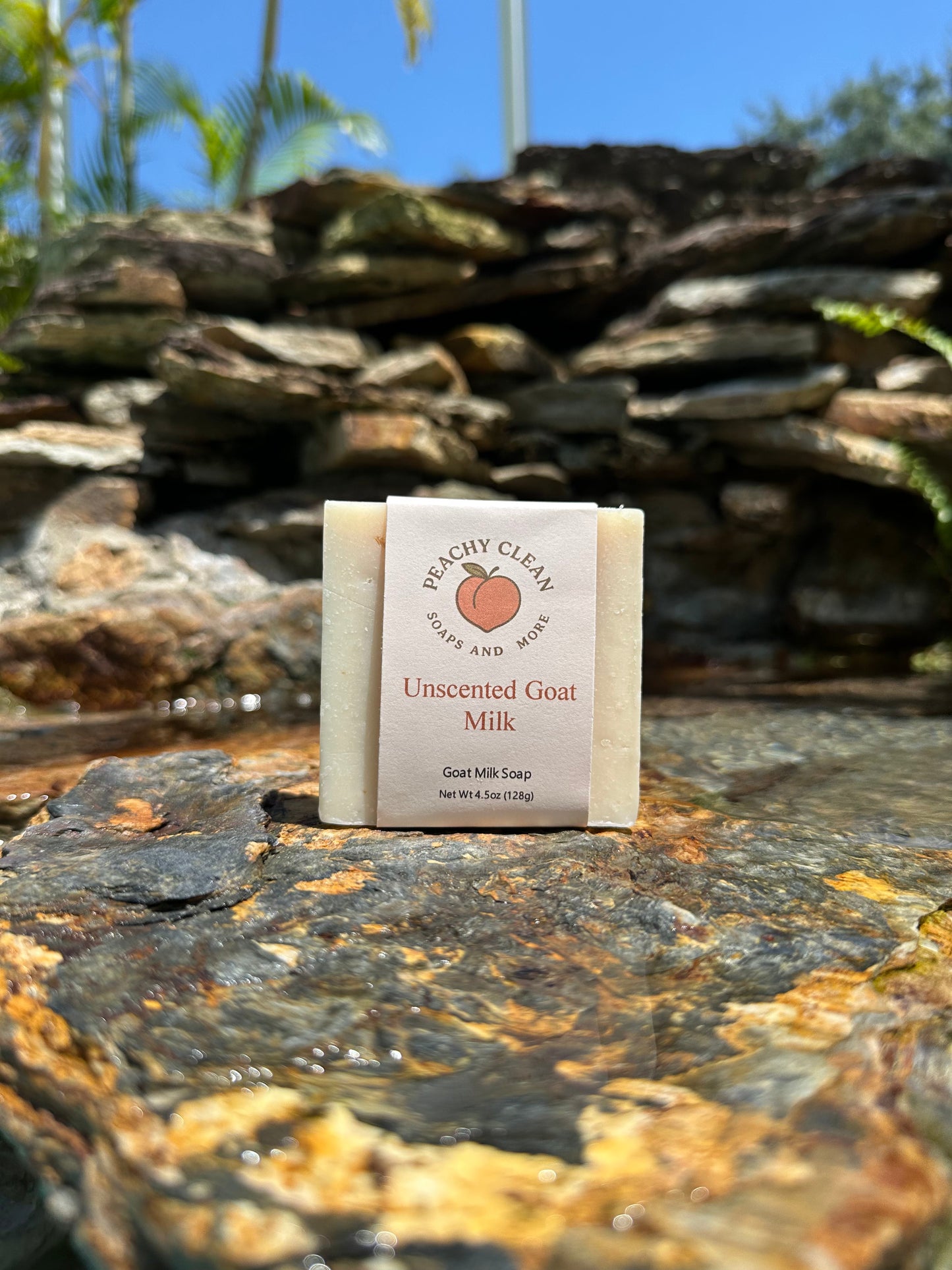 Lavender goat milk soap from Peachy Clean Soaps and More LLC, featuring a creamy texture and calming lavender scent.