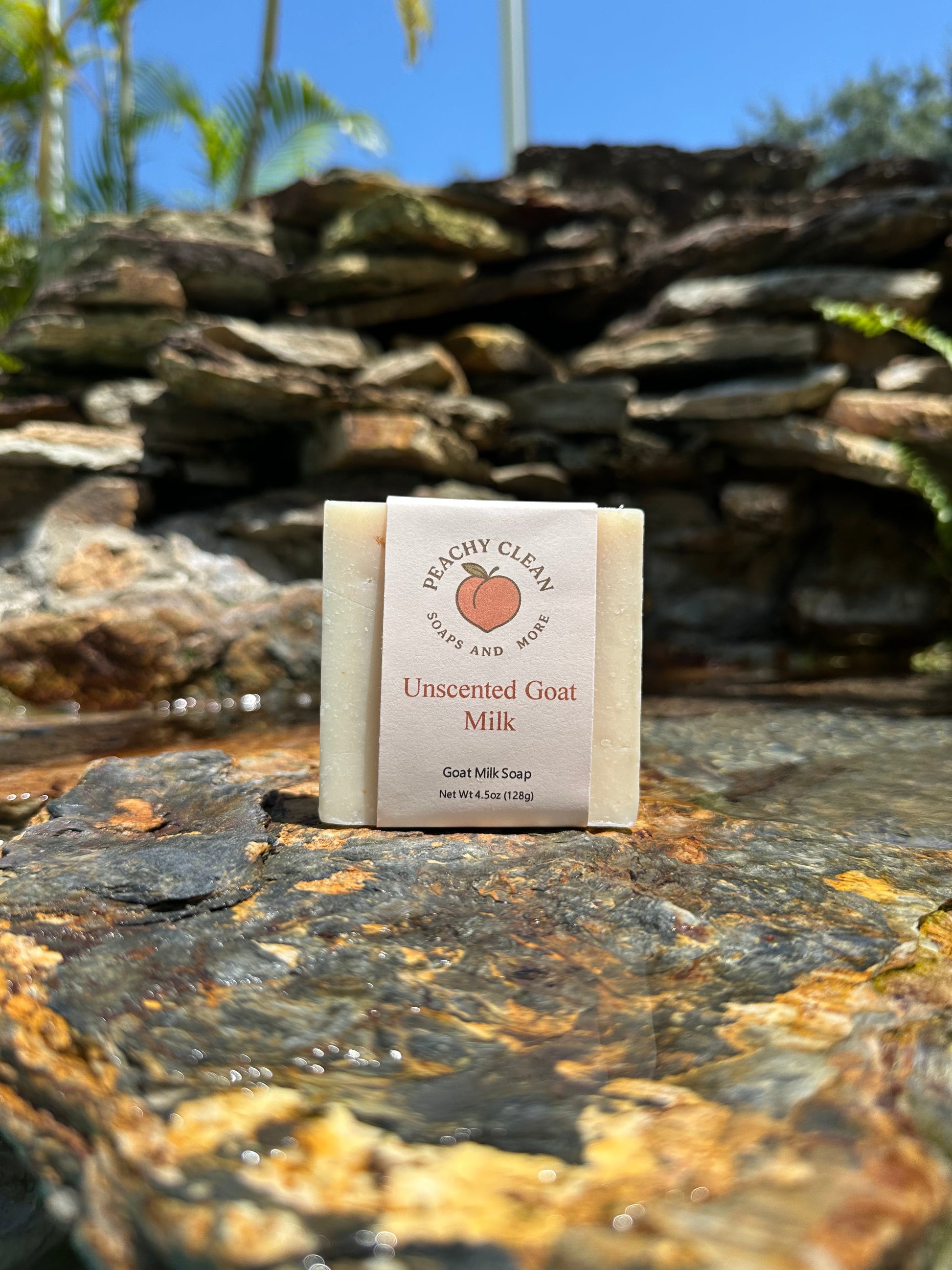 Lavender goat milk soap from Peachy Clean Soaps and More LLC, featuring a creamy texture and calming lavender scent.