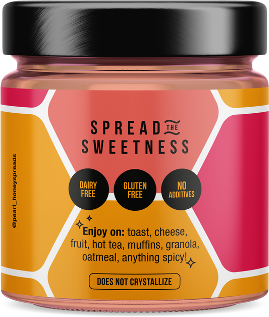 Creamed cinnamon honey spread from Pearl Honey Spreads, smooth and flavorful with visible cinnamon swirls.