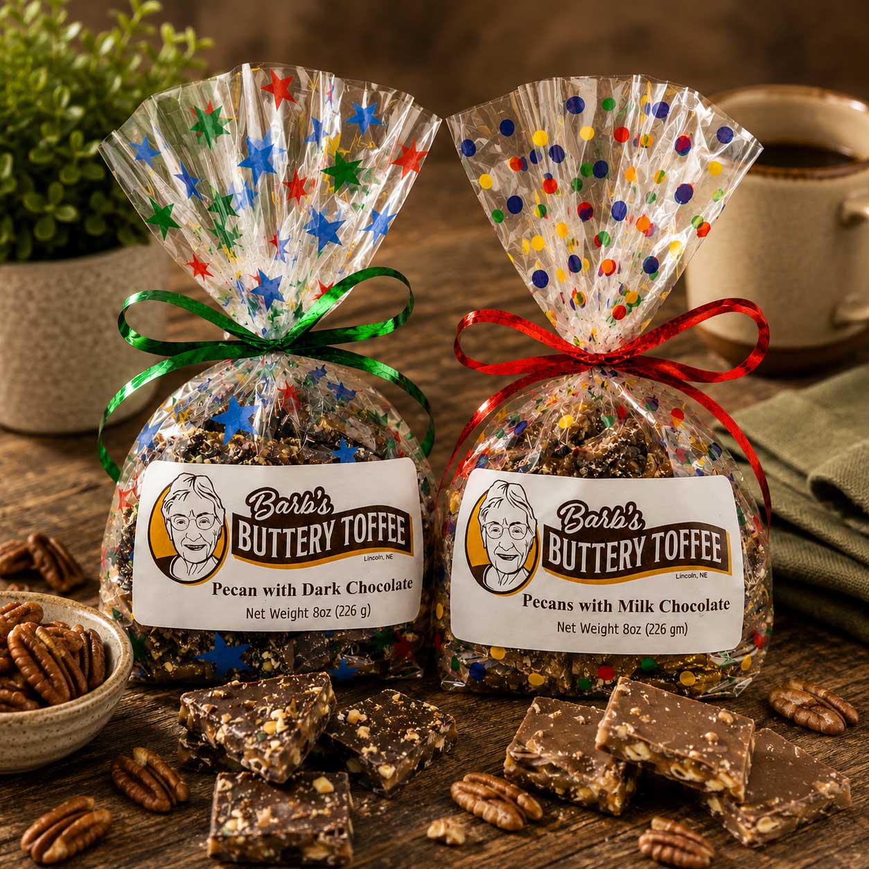Homemade Milk Chocolate Toffee | 8 oz | Multiple Nut Options | Barb's Buttery Toffee