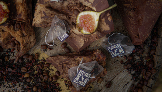 Piper and Leaf Tea Co. Chocola-Tea 9-count tea bags in muslin pouch, featuring individually wrapped tea bags with chocolate flavor.