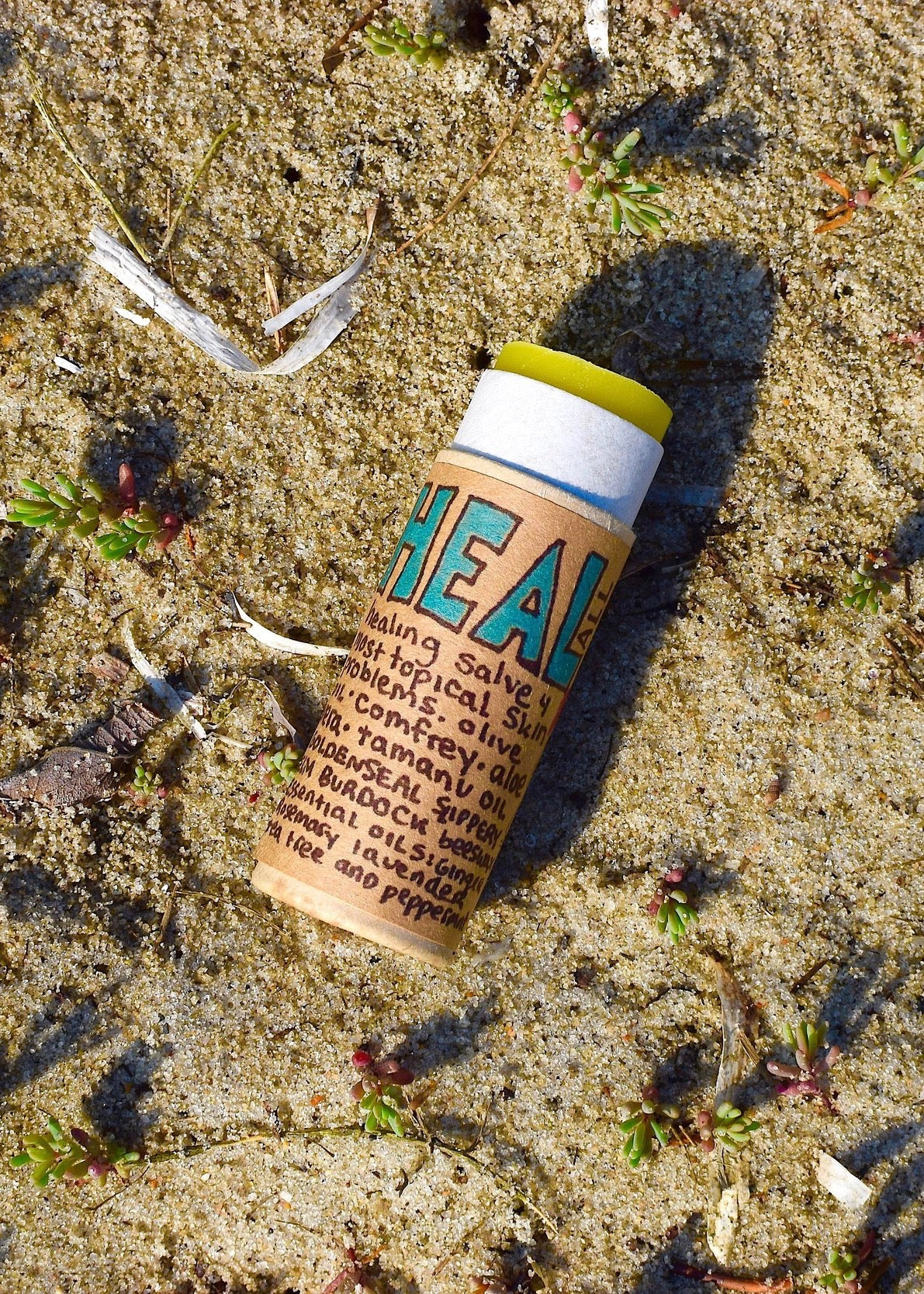 Plant Makeup Heal All Balm in a jar, featuring a natural herbal formula for skin soothing and healing.