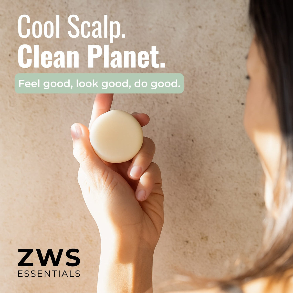 Plastic-free shampoo and conditioner bar duo with peppermint scent, eco-friendly hair care set from ZeroWasteStore.com