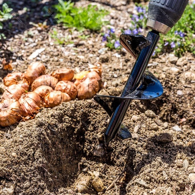 Power Planter Augers Garden Auger Starter Pack with 2-inch and 3-inch diameters, 7-inch length, suitable for planting and soil digging
