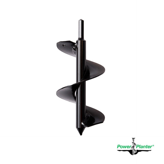 Power Planter Augers gardening auger in black, 3x7 inch bulb planting and bedding plant tool for efficient garden planting.