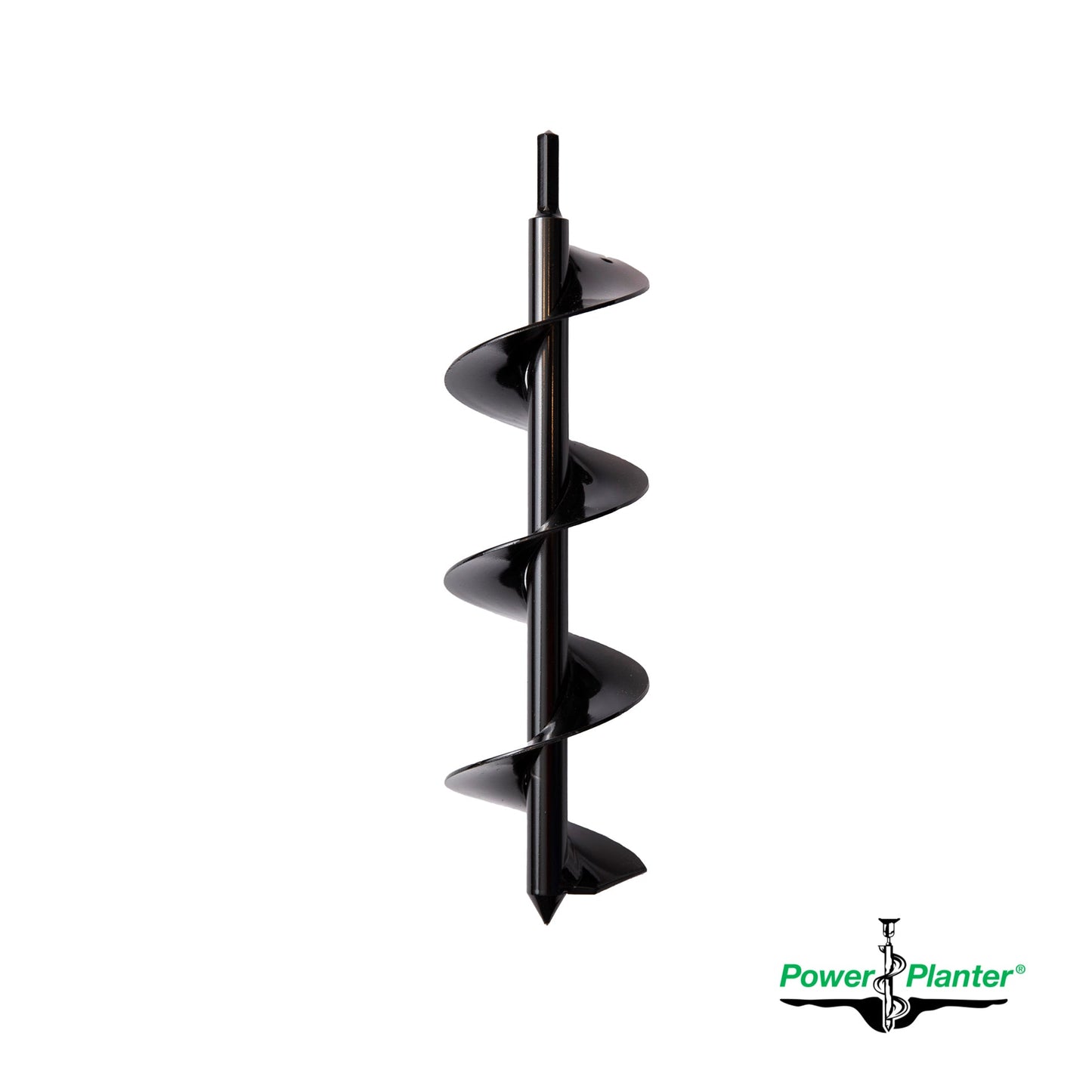 Power Planter Augers DIY Guru gardening auger, 3-inch diameter x 12-inch length, black metal tool for planting and soil work.