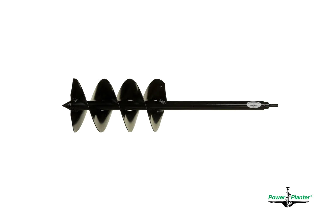 Power Planter Augers heavy-duty gallon pot and post hole auger, 7" x 28", designed for durable soil drilling and planting tasks.