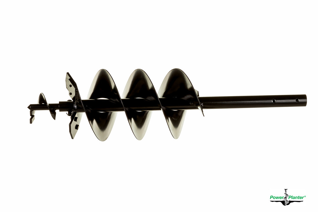Heavy-duty Power Planter Auger for gallon pots and post holes, 7" x 28", designed for light to medium-duty drilling tasks.