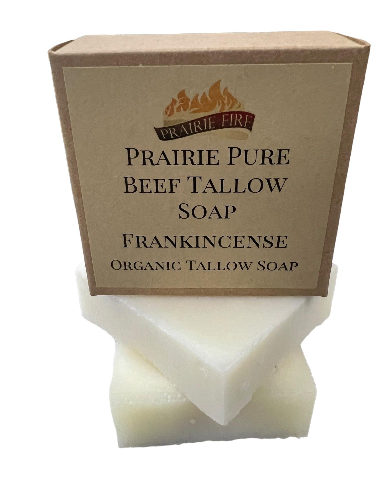 Pure Beef Tallow Soap Bar by Prairie Fire, 3-pack, fragrance-free, made in USA, organic, for face, body, and hair cleansing and moisturizing.