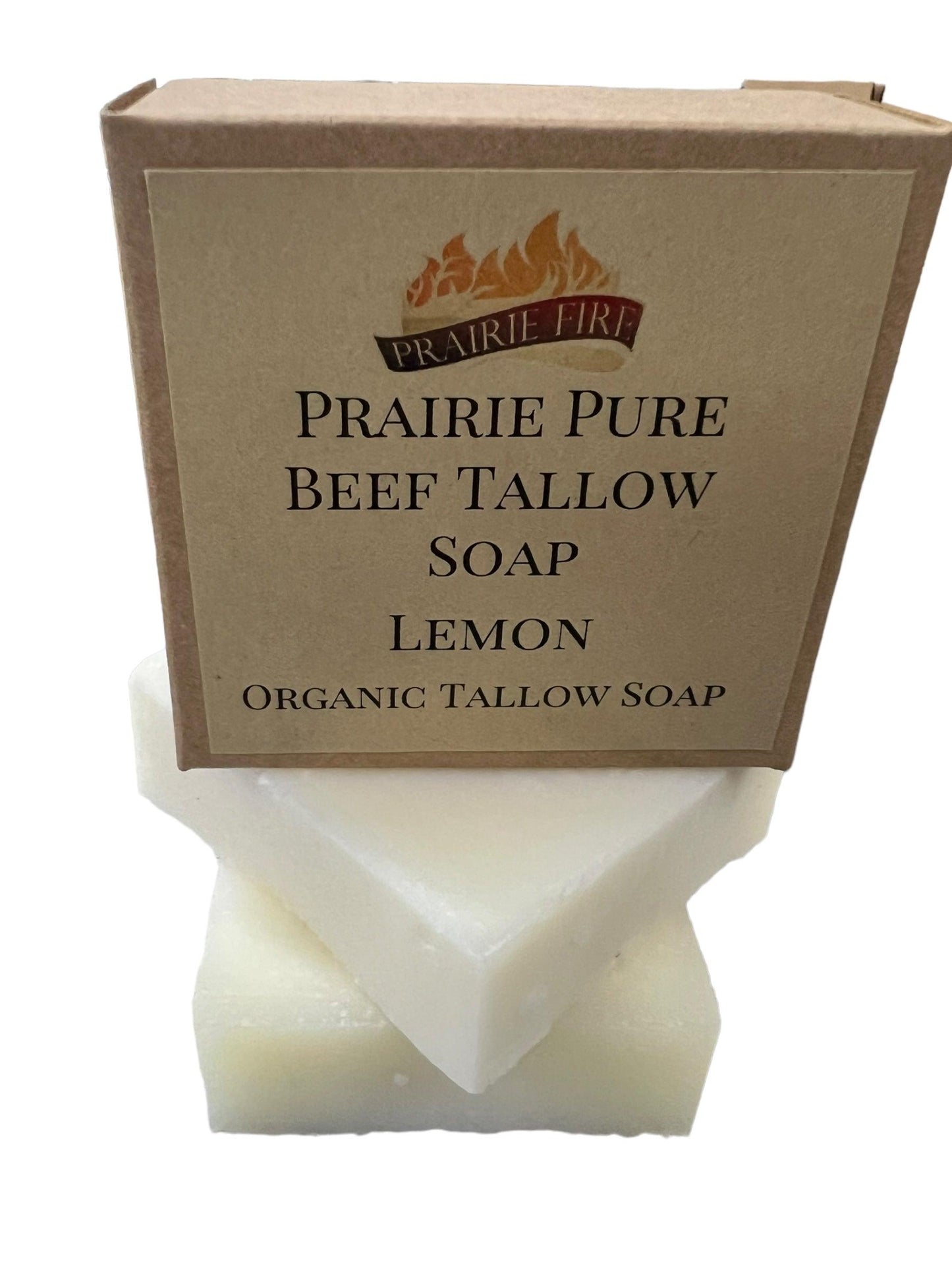 Pure Beef Tallow Soap Bar by Prairie Fire Tallow, Candles, and Lavender, 3-pack, natural, organic, for face, body, and hair.