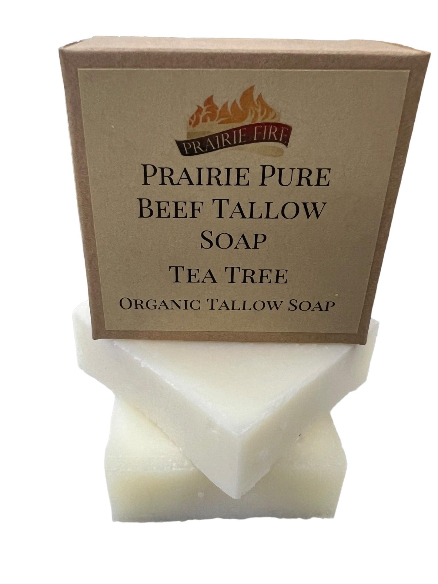 Pure Beef Tallow Soap Bar from Prairie Fire, 3-pack, fragrance-free, made in USA, for face, body, and hair, natural and organic.