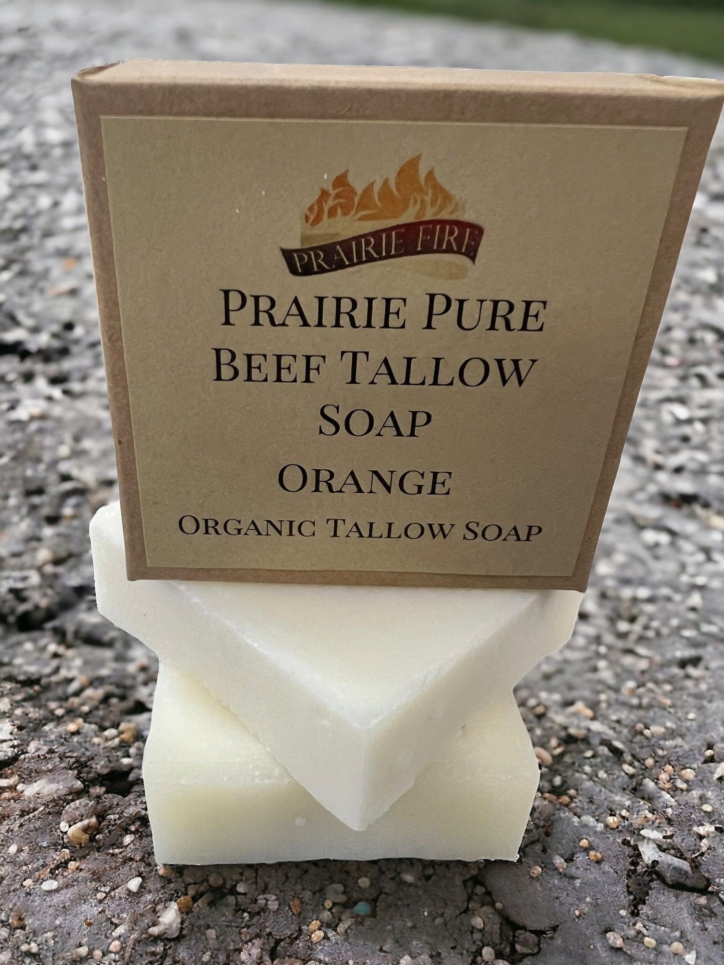 Pure Beef Tallow Soap Bar by Prairie Fire Tallow, Candles, and Lavender, 3-pack, natural organic face, body and hair cleansing bar.