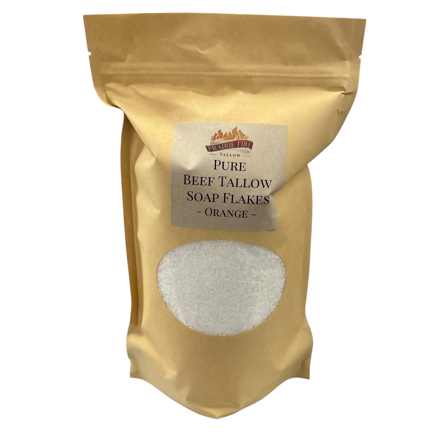 Pure Beef Tallow Soap Flakes bar soap by Prairie Fire Tallow, made in USA, natural, organic, for face, body, and hair cleansing.