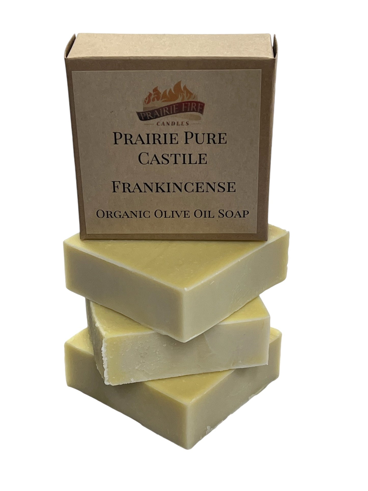 Pure Real Castile organic olive oil bar soap for sensitive skin, fragrance-free, dye-free, in a 3-pack by Prairie Fire Tallow.