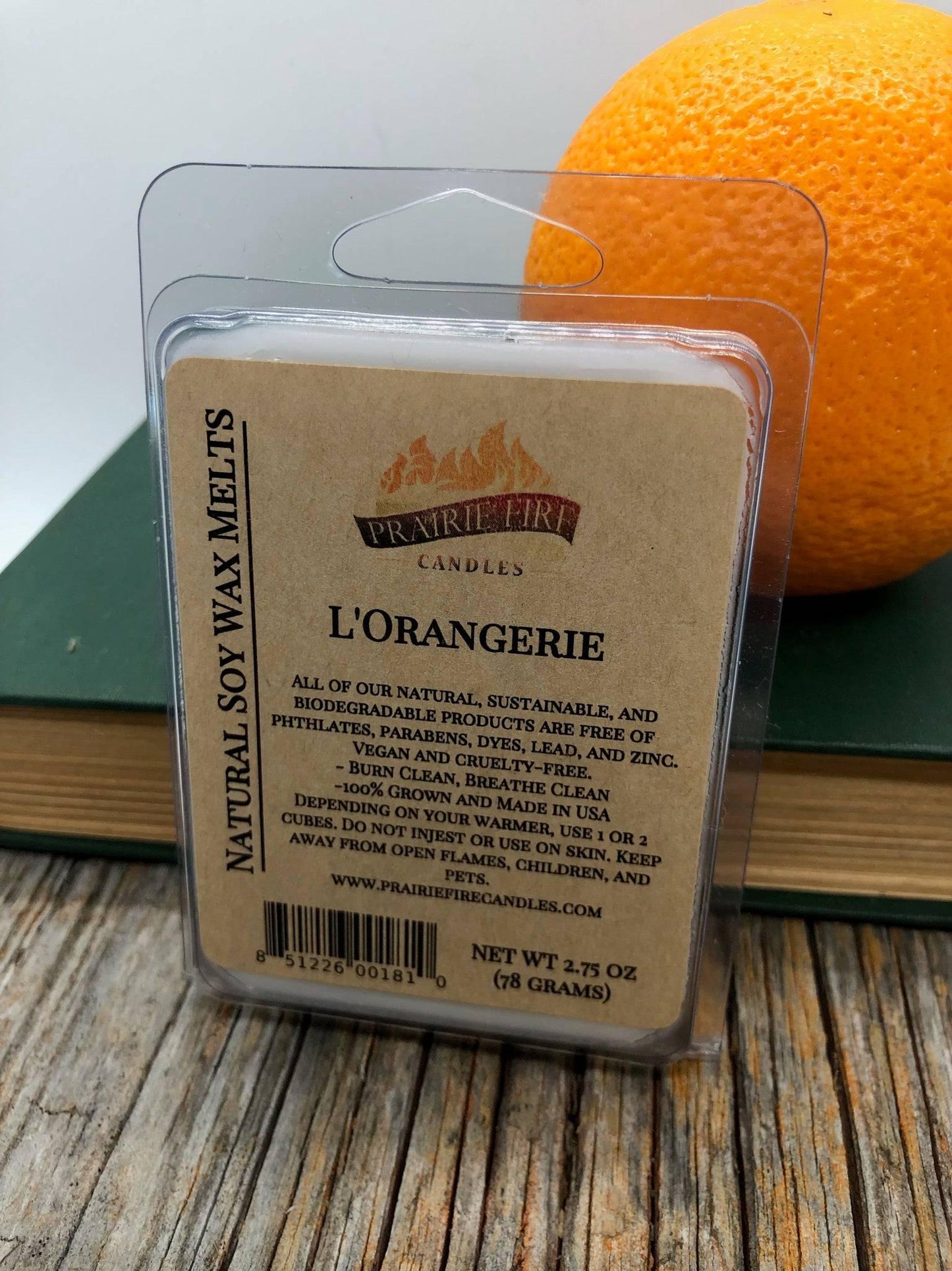 Vegan soy wax melts and wax cubes from Prairie Fire Tallow with lavender and bluestem, wickless candles in small batch packaging