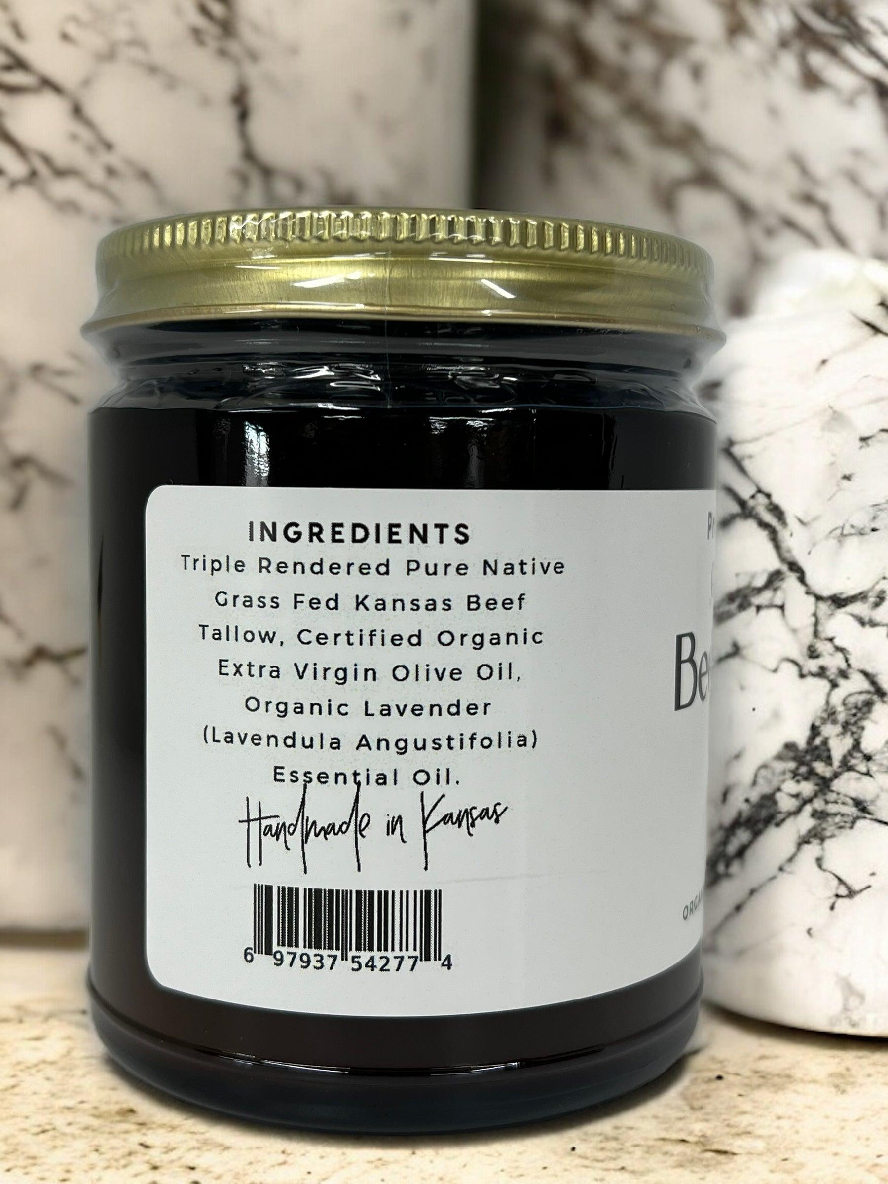 Prairie Fire Tallow Beef Tallow Balm, 2 oz, organic grass-fed, fragrance-free moisturizer for nourishing, healthy skin care.
