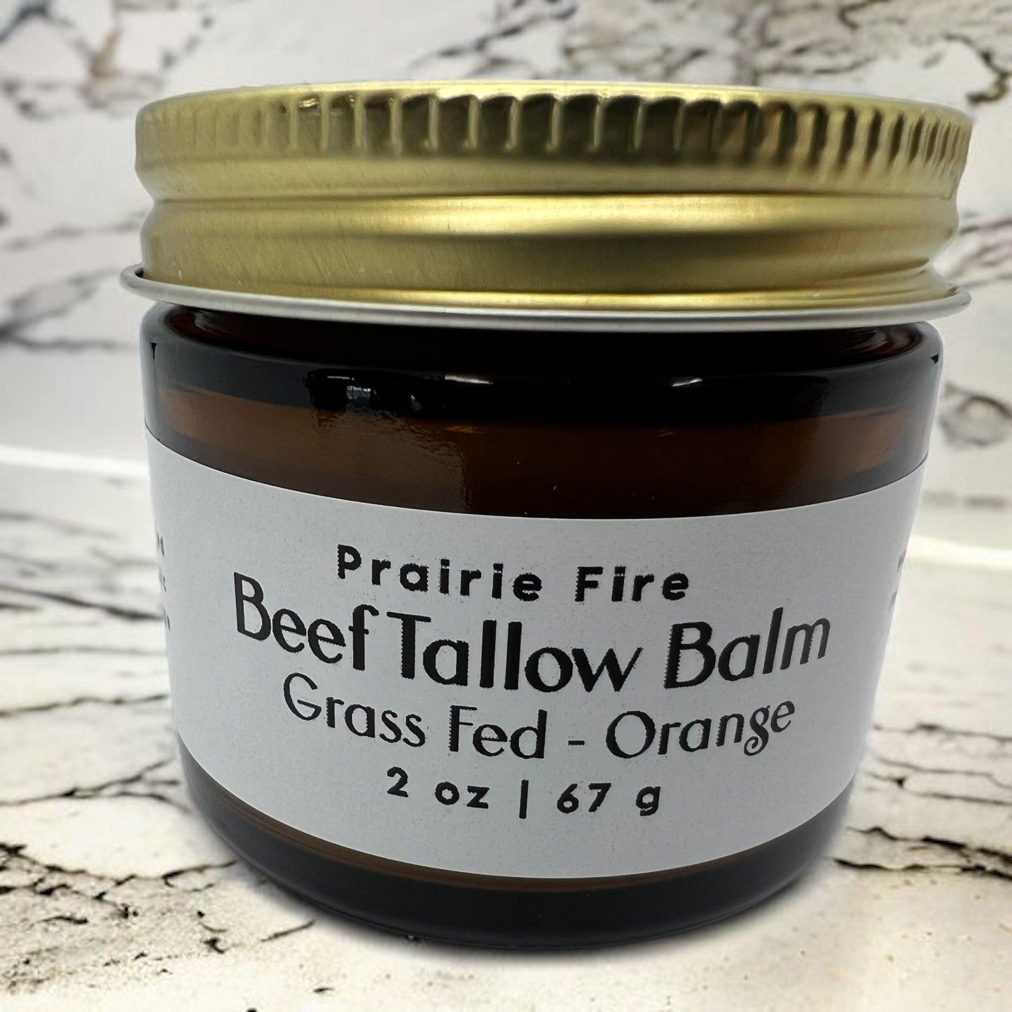 Prairie Fire Tallow Beef Tallow Balm in 2 oz jar, organic grass-fed, fragrance-free moisturizer for healthy skin.
