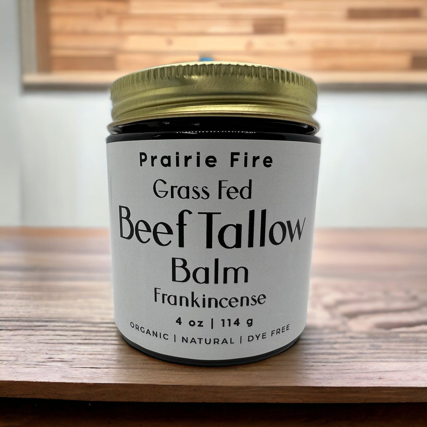 Prairie Fire Tallow Beef Tallow Balm 4 oz organic grass-fed, fragrance-free moisturizer for nourishing skin care.