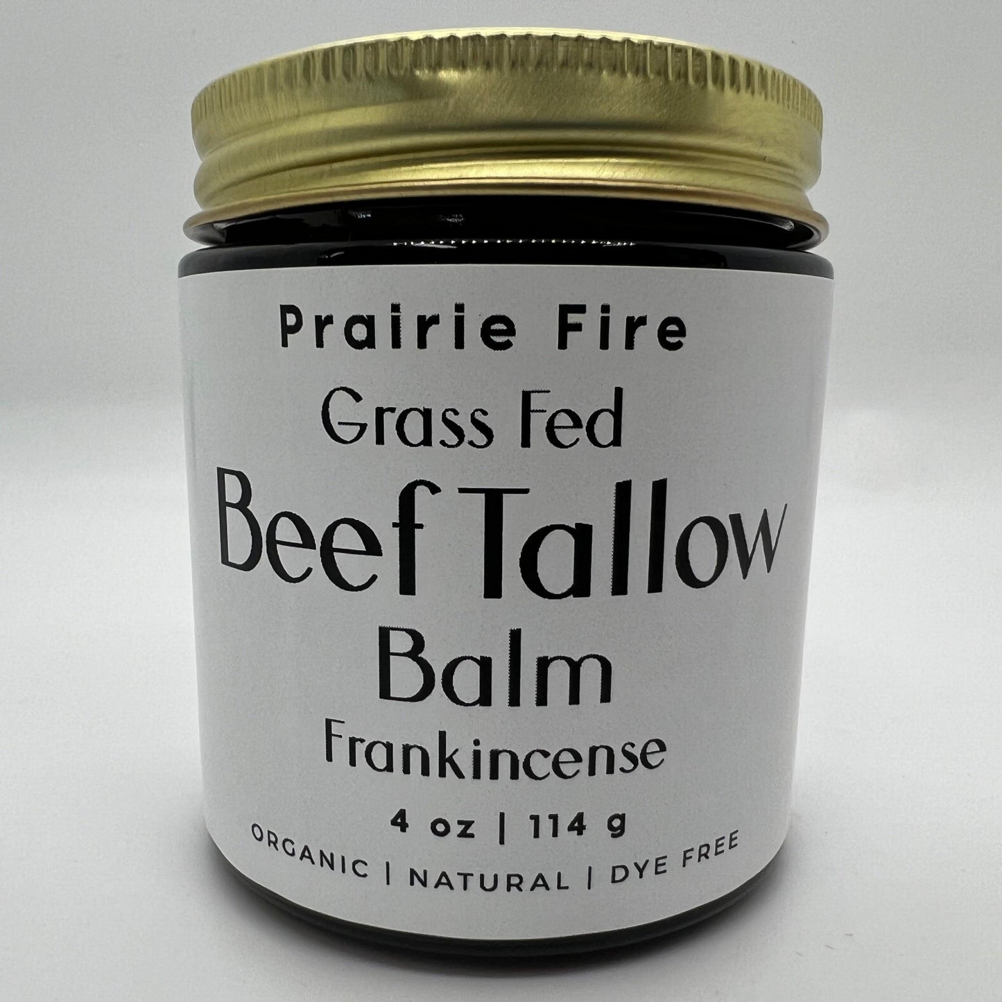 Prairie Fire Tallow 4 oz beef tallow balm, organic grass-fed, fragrance-free moisturizer for nourishing skin care.