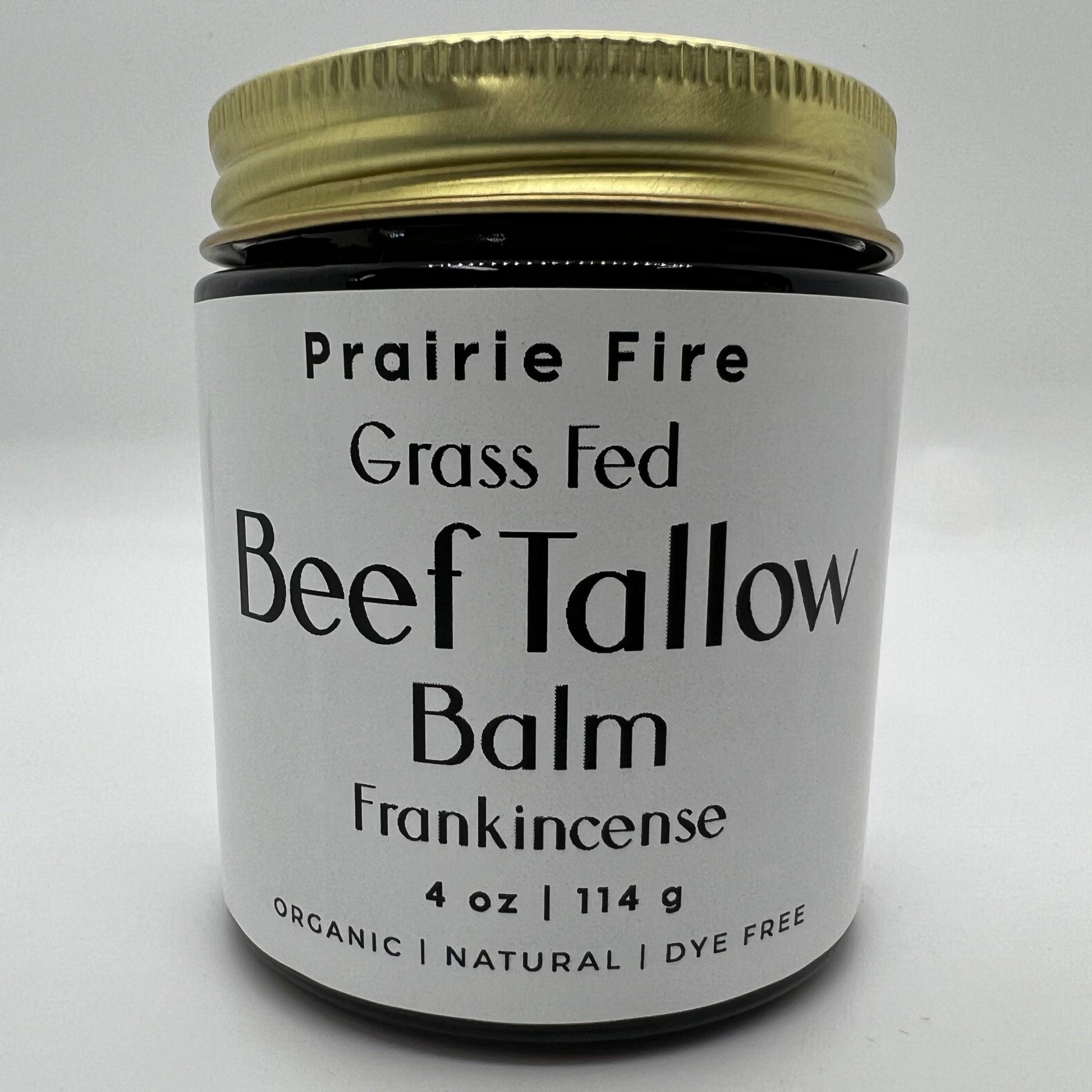 Prairie Fire Tallow 4 oz beef tallow balm, organic grass-fed, fragrance-free moisturizer for nourishing skin care.