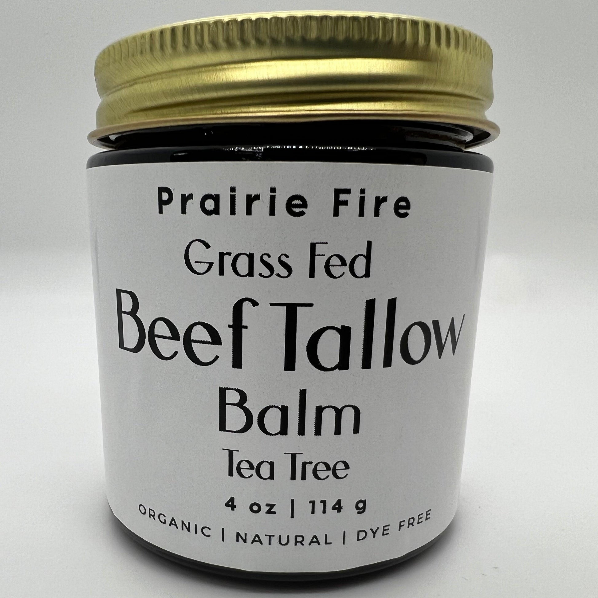 Organic beef tallow balm from Prairie Fire Tallow, 4 oz, moisturizing skin care lotion made in USA with grass-fed, finished tallow.