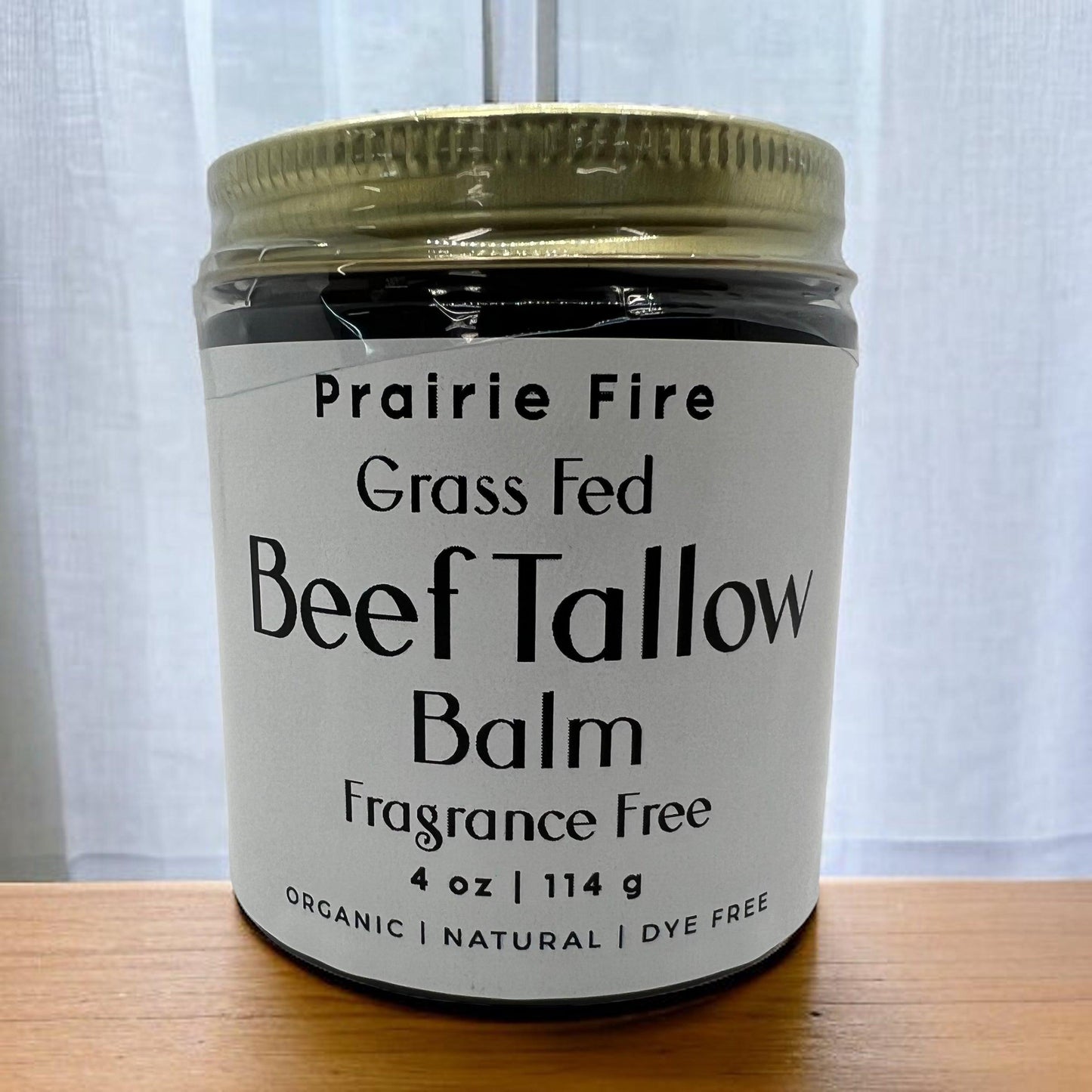 Prairie Fire Tallow beef tallow balm 4 oz moisturizer with organic grass-fed tallow, fragrance-free skin care product, made in USA