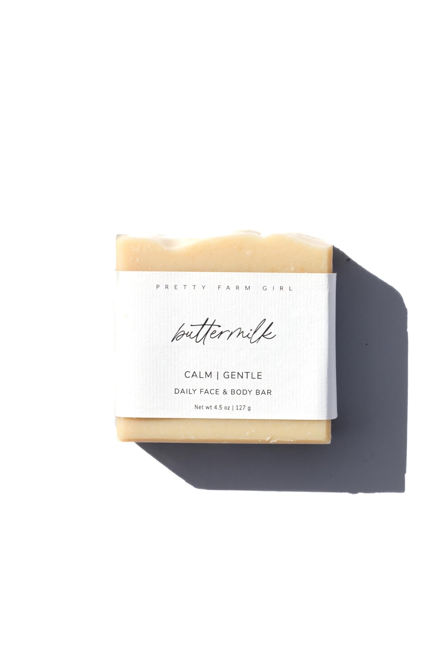 Handmade Pretty Farm Girl soft bar soap with tallow and goat milk, fragrance-free and gentle for sensitive skin.