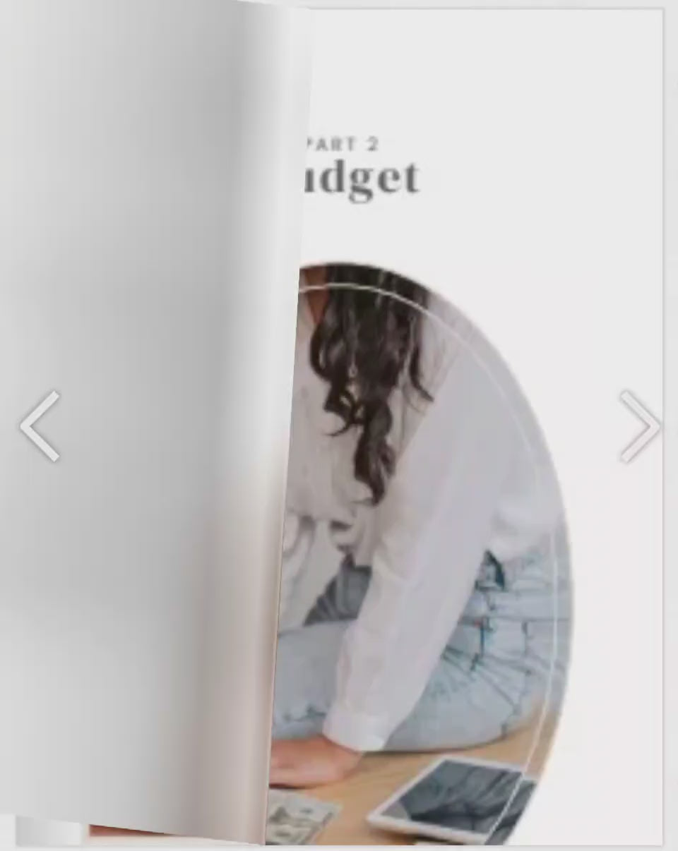 Ebook printable wedding planner video showing interior pages in a flipbook