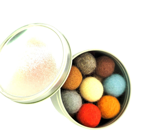 Organic wool cat ball toys from ReNewedPet, soft and colorful felted wool balls perfect for playful cats.