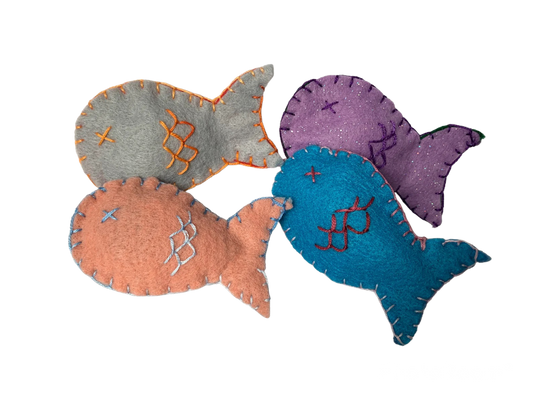 Organic Cat-Nip Fish Cat Toy from ReNewedPet, a fun plush toy with organic catnip designed for playful cats.