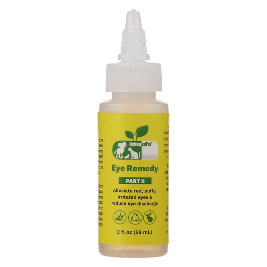 Herbal eye remedy drops for eye health by ReNewedPet, 1 oz bottle, natural herbal formula for eye care and soothing relief.