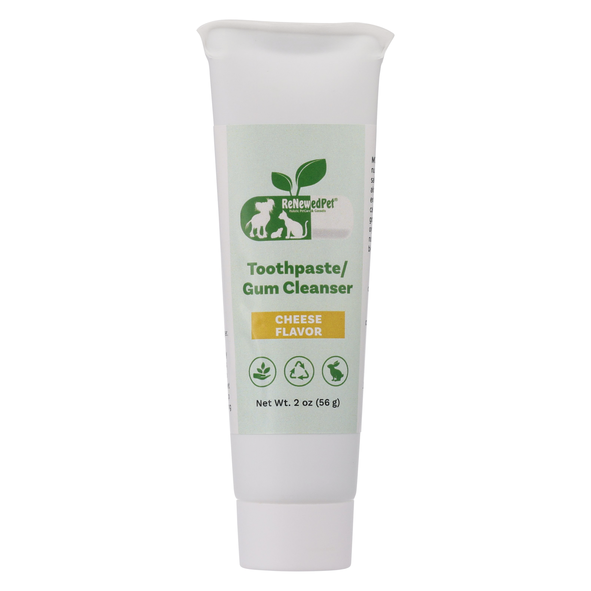 ReNewedPet 4-all Pets Toothpaste and Gum Cleanser for dogs, cheese flavor, pet grooming product with toothbrush in image