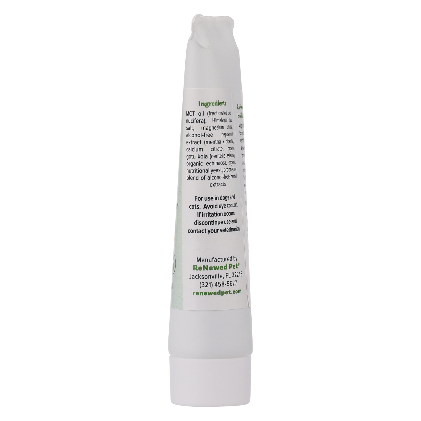 ReNewedPet 4-in-1 pet toothpaste and gum cleanser for dogs, cheese flavor, showing tube of pet dental care product.