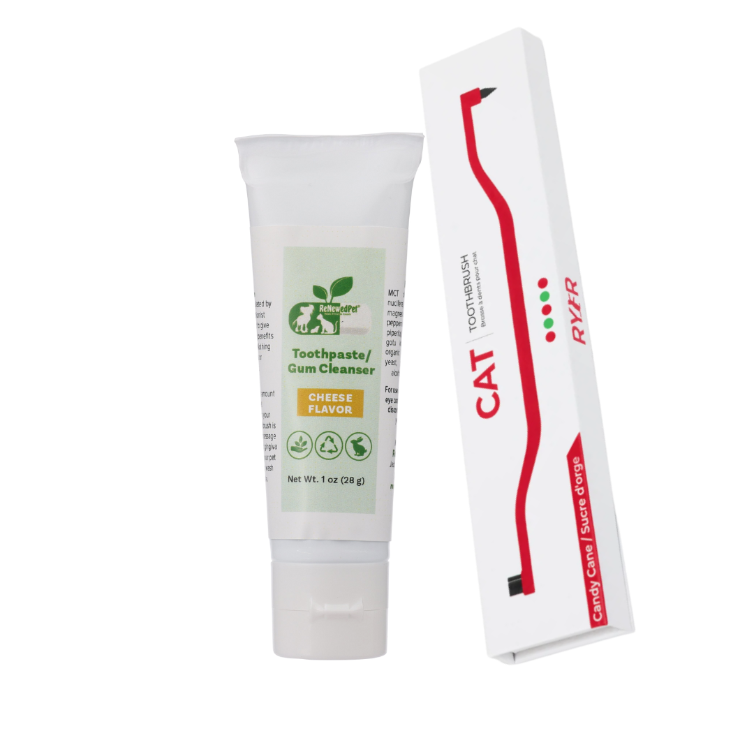 ReNewedPet 4-All Pets Toothpaste and Gum Cleanser for dogs, cheese flavor, in a 1 oz tube, pet grooming dental care.