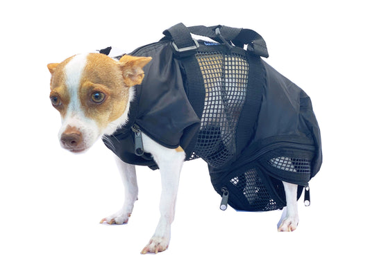 ReNewedPet pet grooming bag for cats and small dogs, versatile grooming kit with multiple compartments and adjustable straps.