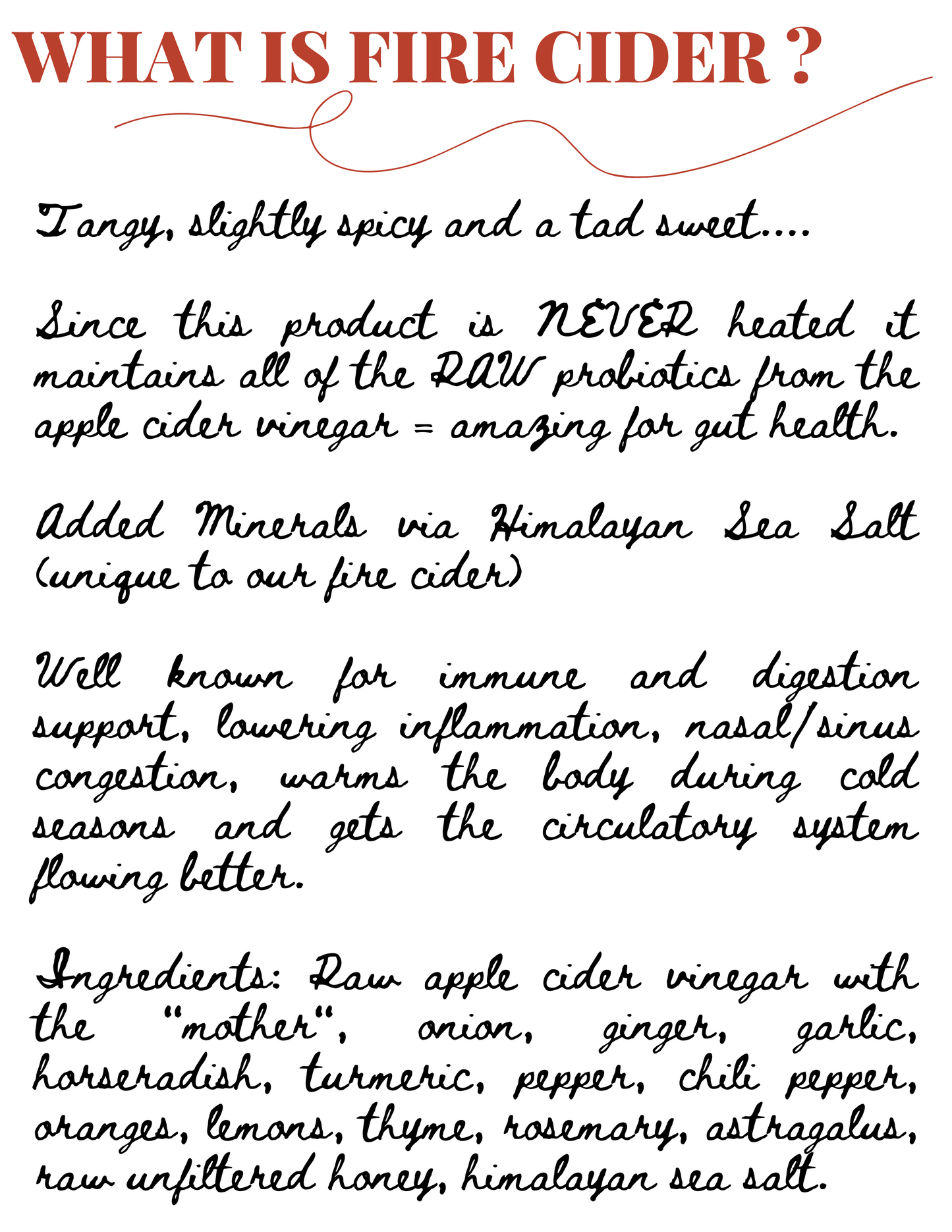 16 oz bottle of Fire Cider by Roots and Leaves LLC, featuring a spicy herbal tonic with fresh roots and ingredients.