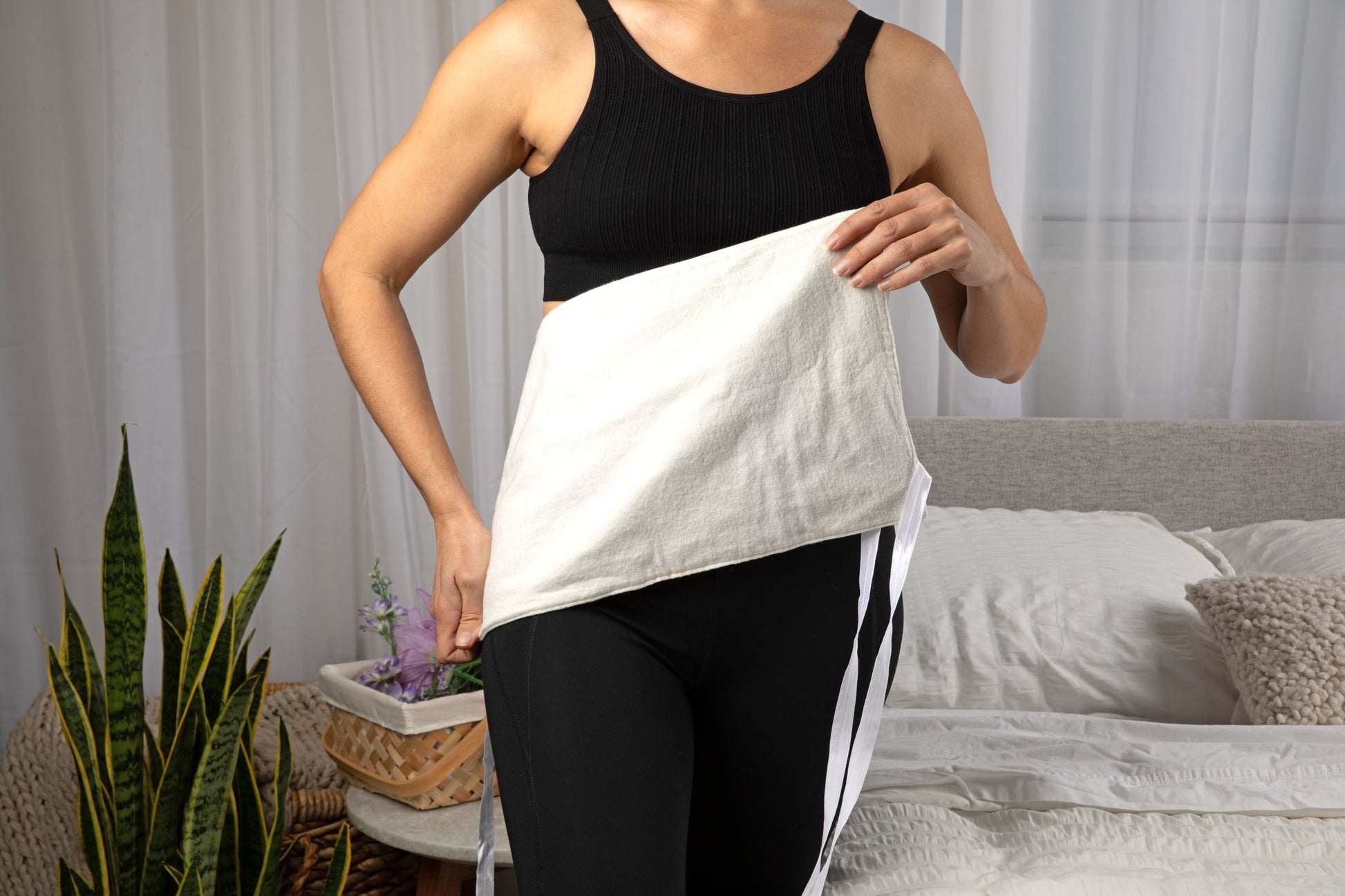 Large castor oil wrap by Roots and Leaves LLC for liver, pelvic, or stomach area, made from 100% organic, handmade materials in the USA.