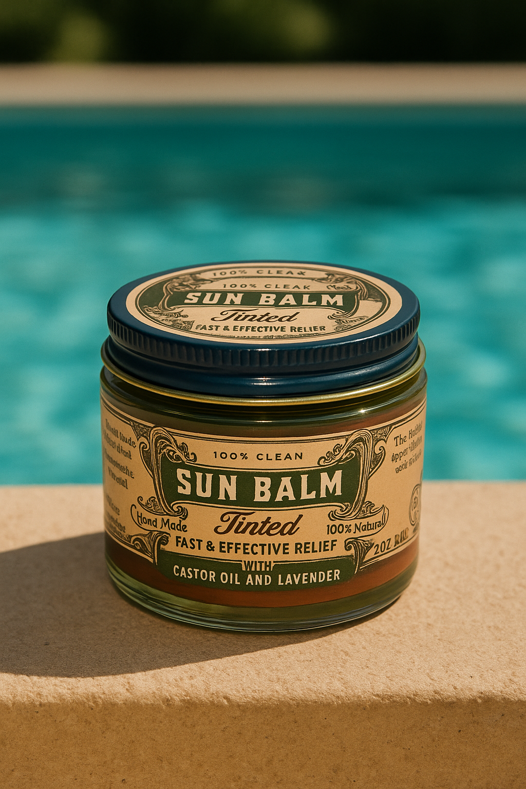 Tinted lavender tallow sunscreen balm by Roots and Leaves LLC, featuring a smooth, natural-texture sun protection product.