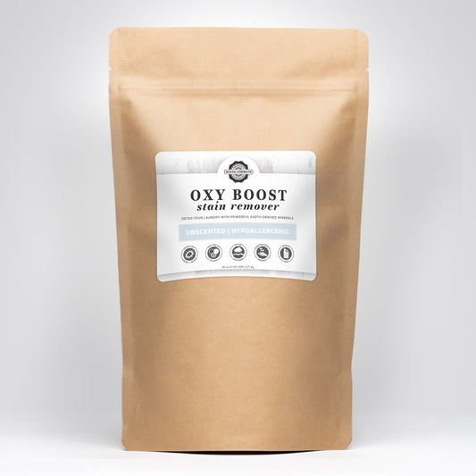 Rustic Strength Oxy Boost Stain Remover in a 2 lb container, laundry boost for stain removal and brightening.