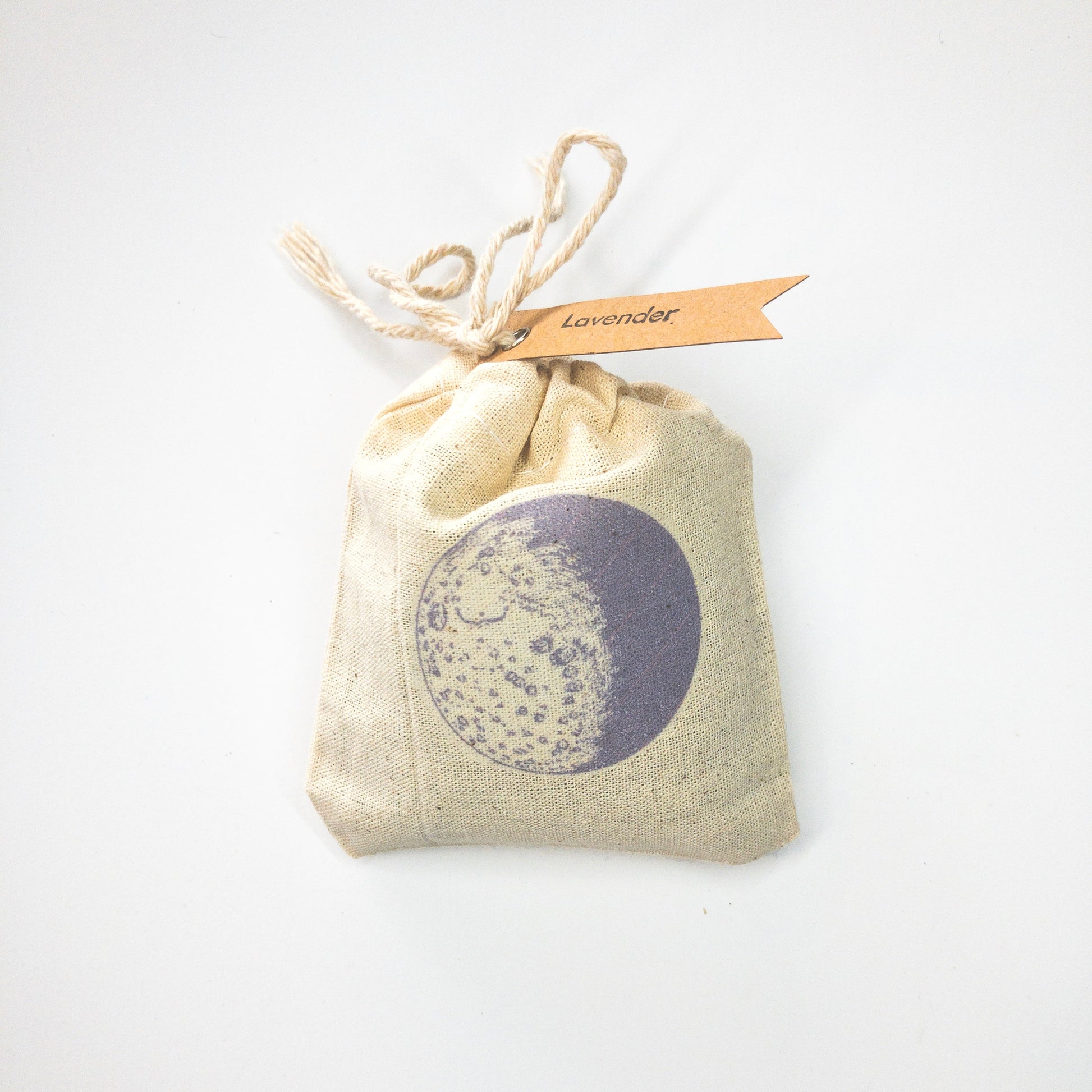 Organic Lavender Sachet from Seattle Seed Company, small fabric pouch filled with fragrant lavender buds, suitable for drawers or closets.