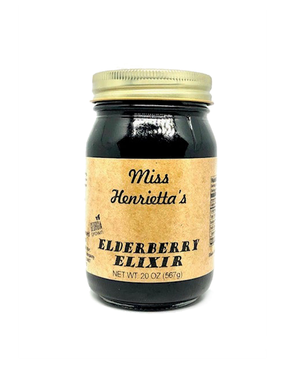 12 jars of SavannahSauceCompany Elderberry Elixir gourmet sauce in 20 oz jars, displayed in a case for retail.