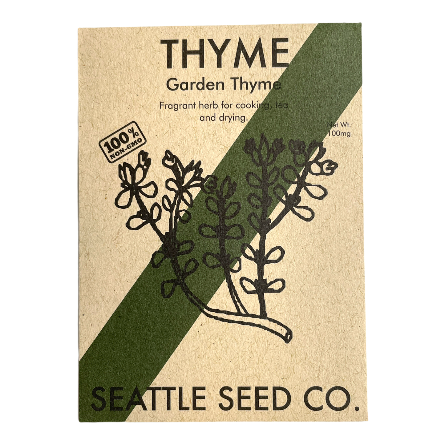 Fresh thyme herb plant from Seattle Seed Company, leafy green sprigs with tiny leaves on woody stems.