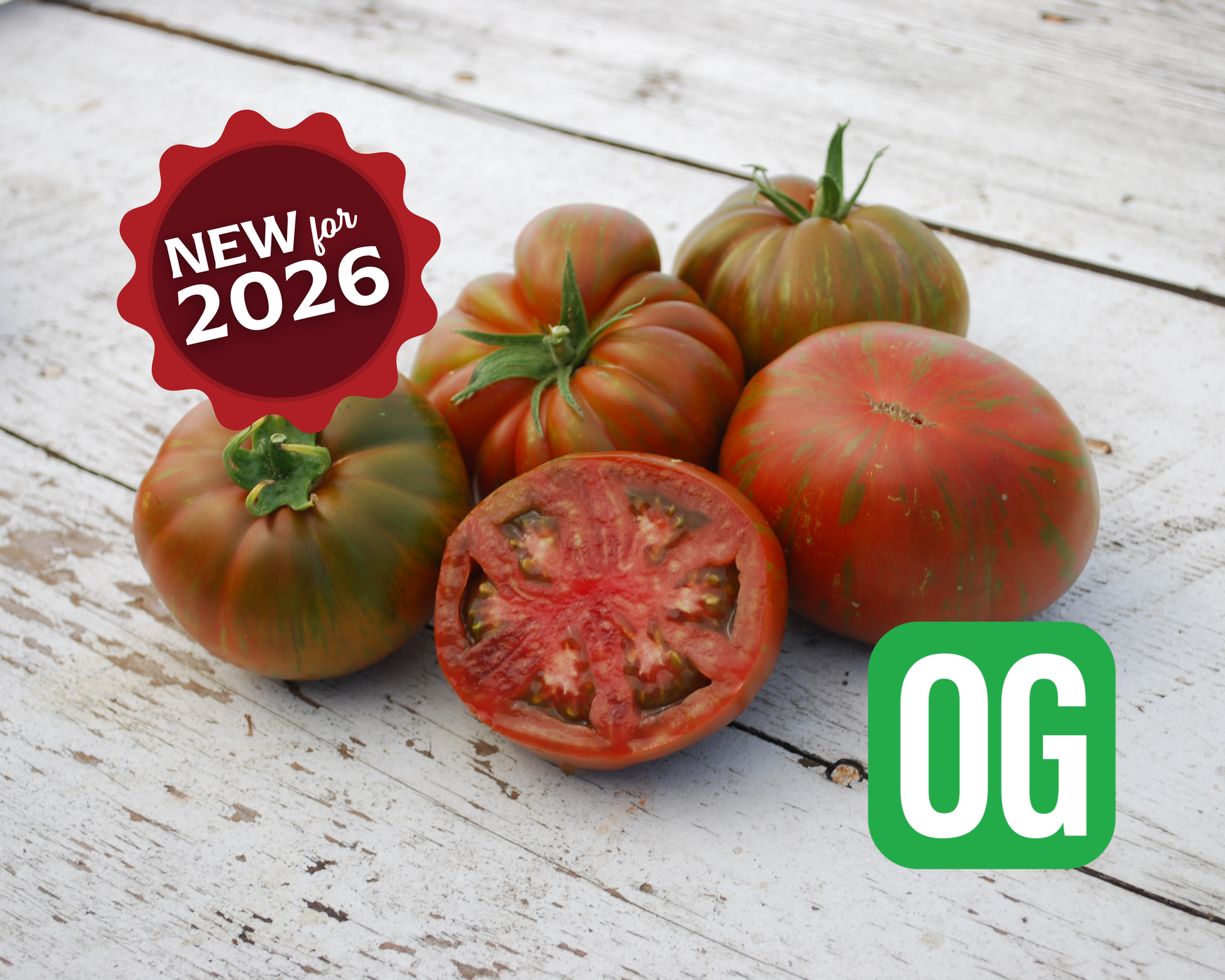 Organic Large Barred Boar Tomato Seeds packet from Seeds 'n Such, featuring 25 to 30 seeds for planting.