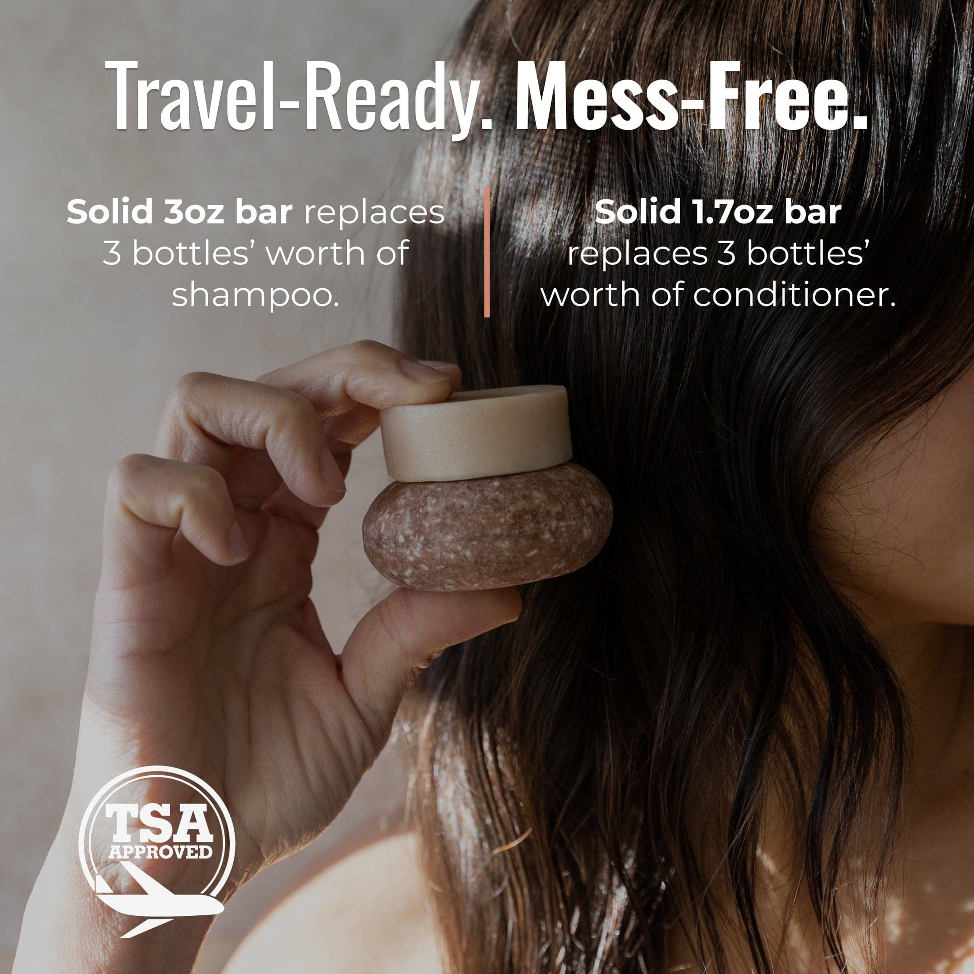 ZeroWasteStore.com shampoo and conditioner bar duo set with driftwood scent, featuring natural solid hair care products.