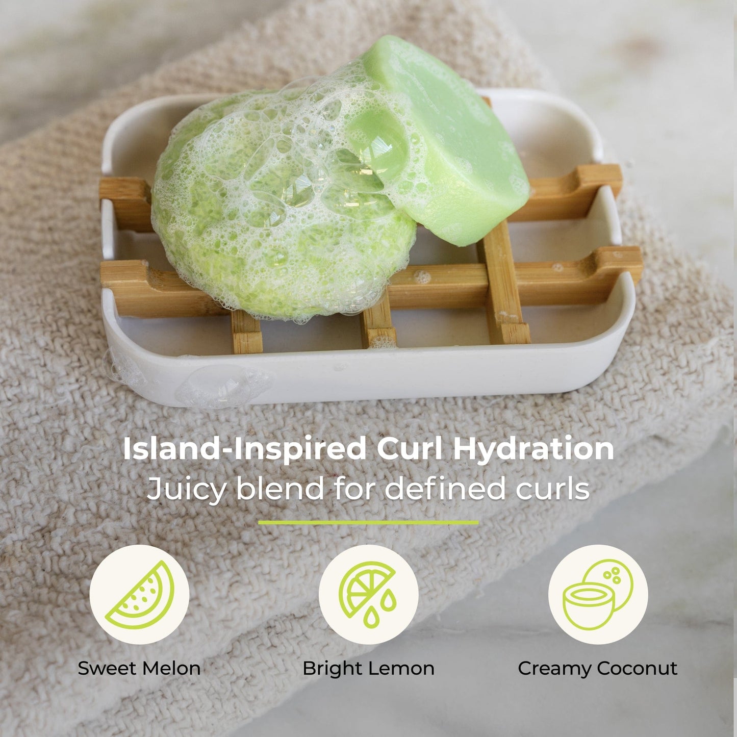 ZeroWasteStore.com Maui Melon shampoo and conditioner bar duo set, eco-friendly hair care bundle with fresh scent.