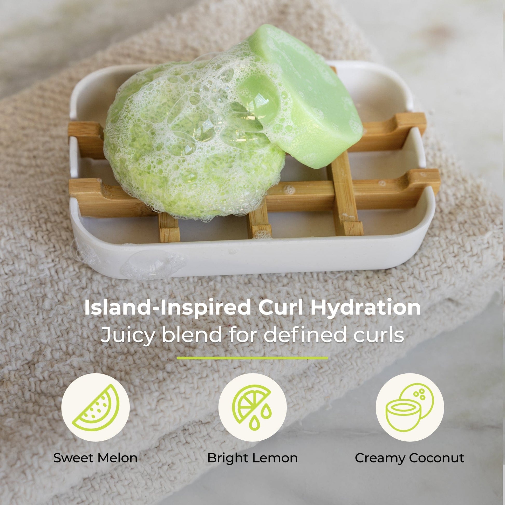 ZeroWasteStore.com Maui Melon shampoo and conditioner bar duo set, eco-friendly hair care bundle with fresh scent.