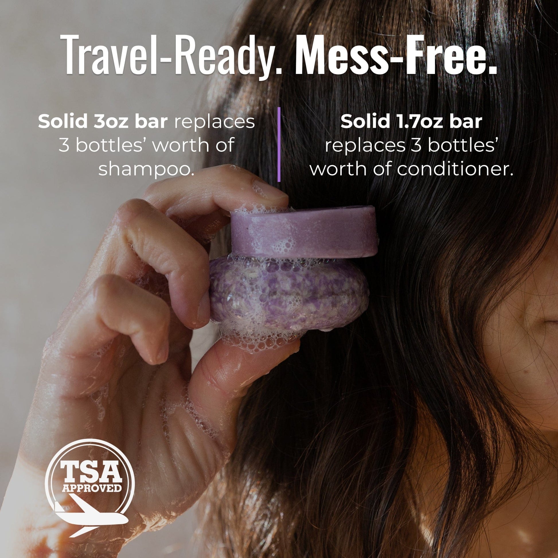ZeroWasteStore.com shampoo and conditioner bar duo with Oasis scent, eco-friendly set of solid hair care products on a white background.